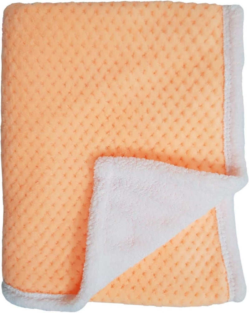 First Kick بطانية بيبي سوبر ناعمة من فيرست كيك للأطفال حديثي الولادة، غلاف بطانية للأطفال الأولاد والبنات (100 سم × 80 سم، مشمش)  - Image 3